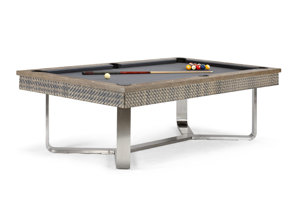 Indoor and outdoor pool table for home arcade rooms.