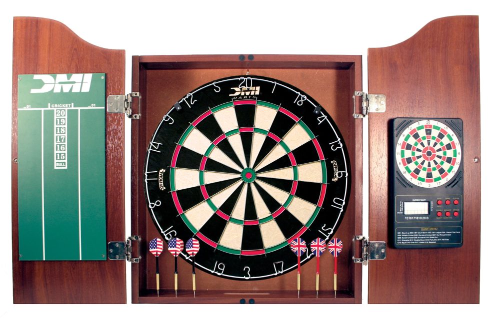 Steel Tip Dartboard Cabinet with Electronic Scoring