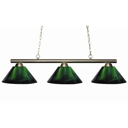 3-Shade Billiard Light | Ribbed Acrylic Shades