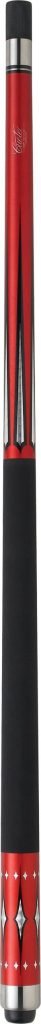 Red Fiberglass Laser Cue With Black Prong Design