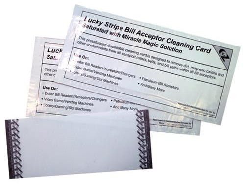 Lucky Stripe Bill Validator Cleaning Card