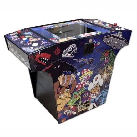 Classic video game arcade machines for home game rooms.