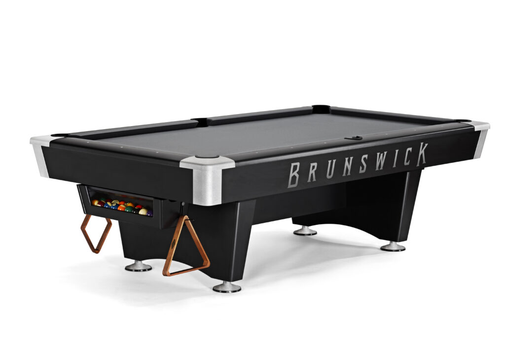 Modern and contemporary Brunswick billiard tables.