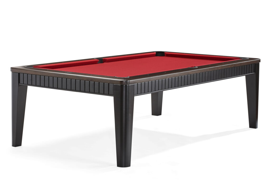 Sleek pool table from Brunswick that double as a dining table.