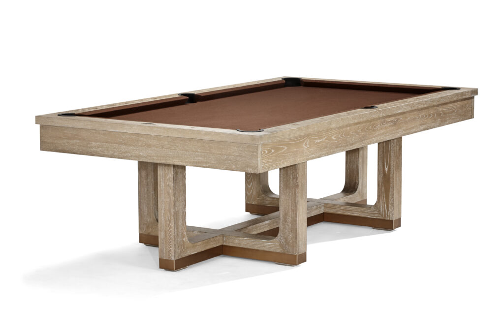 Uniquely designed pool table a great home game room addition.